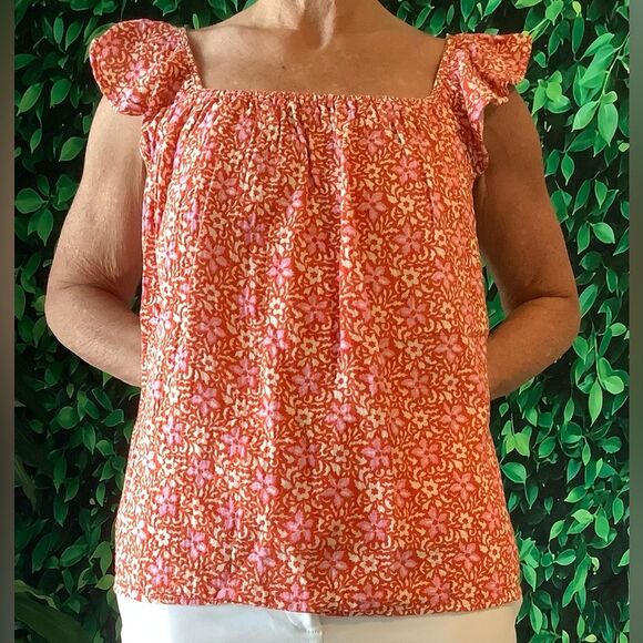 🌸 Ann Taylor Square Neck Flutter Sleeve Top – Size Medium - Picture 3 of 5
